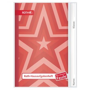 ROTH-Hausaufgabenhefte - Unicolor für clevere Faule, A5, 1 Woche 2 Seiten, Red Star
