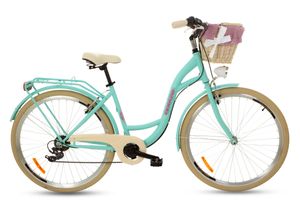 Goetze Mood 28 Zoll 7 Gang Retro Tiefeinsteiger Citybike Damenfahrrad mit Korb