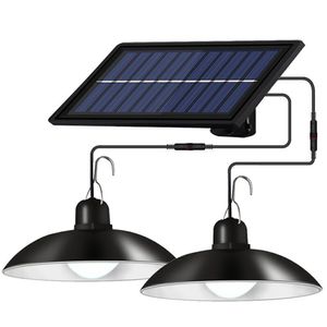 Izoxis 21806 Solárne závesné LED lampy na záhradu DUO s diaľkovým ovládaním, IP44, 3600mAh, čierna