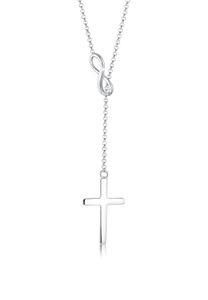 Elli Halskette Y-Kette Kreuz Infinity Symbol 925 Silber Silber