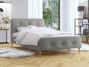Mirjan24 Polsterbett Loham 160x200, Schlafzimmer, Doppelbett mit Lattenrost, Stilvoll Bett (Farbe: Grey Exp Heather)