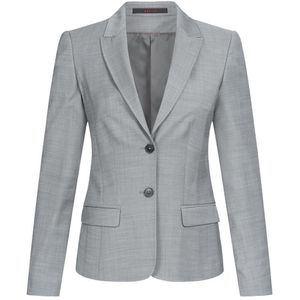 Greiff Corporate Wear Modern with 37.5® Damen Business-Blazer Spitzfacon Regular Fit Schurwollmix Stretch OEKO TEX® Hellgrau 40