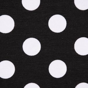 Baumwolljersey Jersey Polka Dots Punkte schwarz weiß 1,45m Breite