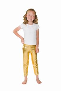 Kinder Leggings in gold Karneval Fasching Party Gr.104