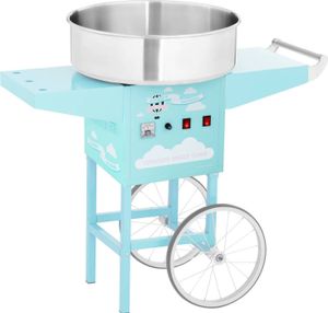 Stroj na cukrovú vatu Royal Catering s vozíkom - 52 cm - 1200 W - tyrkysová -