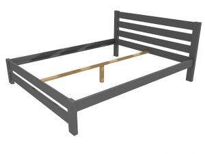 Manželská postel VMK011B masiv borovice (Rozměr: 200 x 200 cm, Barva dřeva: barva šedá)