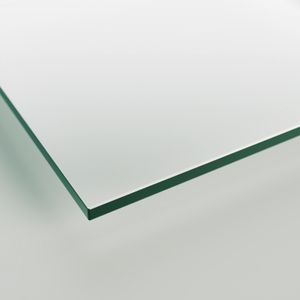 Glasplatte Tisch 80x60 ESG Glas 6mm nach Maß klar - Glasscheibe 80 x 60 cm für Schreibtisch Schminktisch - Sicherheitsglas Glasplatten nach Maß