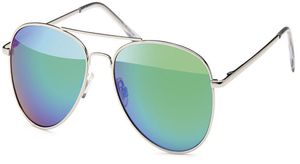 Pilotenbrille Pornobrille Sonnenbrille Fliegerbrille Herren Damen 2004 Blau-grün
