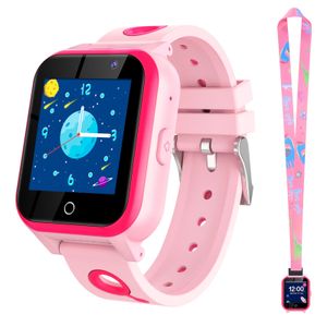 (Pink) A9 Smart Game Watch pro děti, 18 her Smartwatch pro děti s řemínkem, svítilna, MP3 hudba, dárky pro děti