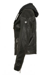 Gipsy - Damen Lederjacke Bikerjacke Lammnappa schwarz Pflanzlich gegerbt : XL