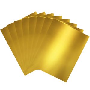 Belle Vous Glänzende Karton Goldfolie zum Basteln (60er Pack) 29,7x21cm 250gsm Premium Kartonpapier A4 - Bastelfolie Gold Glitzerpapier zum Basteln für Hochzeitseinladungen, Scrapbooking & Bürobedarf