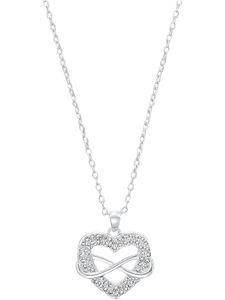 s.Oliver Damen 925 Sterling Silber Halskette mit Herz-Anhänger mit Zirkonia in silberfarben - 2032843