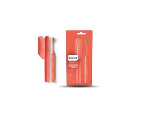 Philips One bat­te­rie­be­trie­be­ne elek­tri­sche Zahn­bürs­te, Farbe korall, HY1100/01