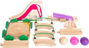 small foot 11379 Kugelbahn Junior Spielplatz aus Holz mit flexiblen Elementen, inkl. Kugeln, für Kinder ab 18 Monaten