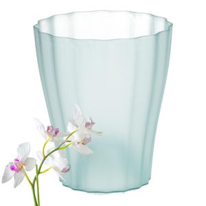 Orchideentopf Blumen Orchideen Übertopf transparent aus Kunststoff durchsichtig Elegant OLA Ø 16 cm glas