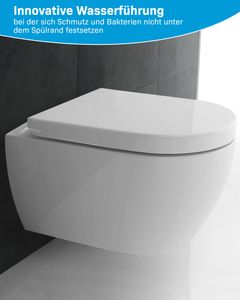 Alpenberger WC mit Bidetfunktion I Taharet Dusch WC Spülrandlos mit WC-Sitz Absenkautomatik I Taharet Nano Warm Kalt WC Bidet