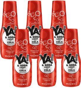 YA!&SODA Cola Light sirup 500ml, koncentrát, 6 kusov, nápojová súprava