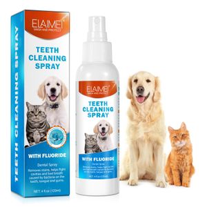 120ml Zahnsteinentferner für Hunde und Katzen, Haustier Zahnspray, Natürliche Zahnreinigung Dentalspray Atemerfrischungsspray Für Die Reinigung Von Haustierzähnen