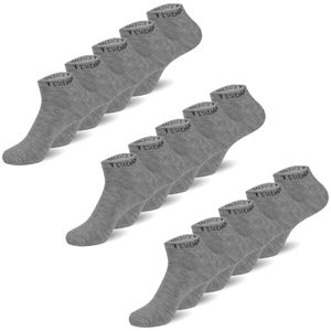 Texemp | 15 Paar moderne Herren & Damen Sneaker Socken Sport Freizeit Baumwolle | Grau | 15 Paar | 39-42