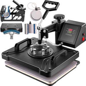 VEVOR Transferpresse  6 in 1 Heißpresse Maschine 38x30cm T-shirt Presse Maschine Hitzepresse Maschine DIY Heat Press mit Digitaler LED-Temperatur- und Zeitcontroller