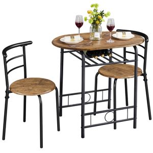 Yaheetech 3-teilig Essgruppe, Sitzgruppe Balkonset aus Holz, Gartenset mit 1 Tisch und 2 Stühlen, Küche Küchentisch, Balkontisch, 80 x 53 x 73,5 cm Braun Yaheetech 3-teilig Essgruppe, Sitzgruppe Balkonset aus Holz, Gartenset mit 1 Tisch und 2 Stühlen, Küche Küchentisch, Balkontisch, 80 x 53 x 73,5 cm Braun