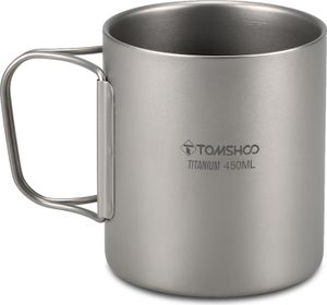 TOMSHOO 220/350/450 / 600ml Doppelwandige Titan-Wasserbecher-Kaffeetasse fš¹r das Home Office Camping im Freien Wandern Rucksack Picknick