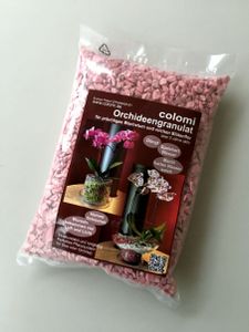 Colomi Orchideengranulat 1 l fein Substrat Pflanzboden Dünger Korngröße 4-8mm rosa