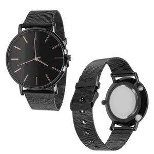 mumbi Armbanduhr Armband Uhr für Herren Damen Analog Quarz Business Freizeit, Schwarz - Rosegold