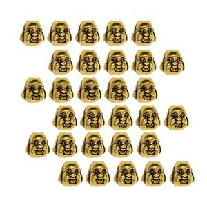 30 Stück lächeln Buddha Spacer Beads Farbe Goldfarben