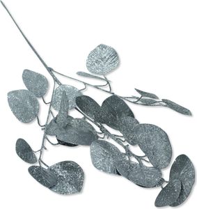 Kunstpflanze Eukalyptus 70 cm Zweig Strauch glitzer silber