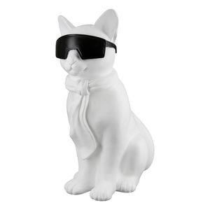 Casablanca by Gilde Katze "Hero Cat" weiß mit Schal und schwarzer Brille, H.35 cm, 37869