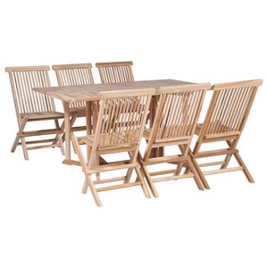Schönes® Premium Möbel 7-tlg. Garten-Essgruppe Klappbar Massivholz Teak - Wundervoll zeitlosen Design