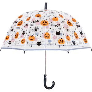 X-brella - Regenschirm für Kinder Halloween Kürbis 1585 (Einheitsgröße) (Transparent/Orange)