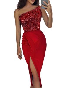 Damen Abendkleider Ärmellose Kleider Glänzend Elegant Kleid Etuikleider Ballkleider Rot,Größe L