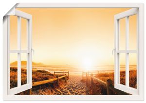 Daxiao Productions: Fensterblick - Sonnenuntergang Panorama von einem Strand in der Nähe von Kapstadt, Afrika., Produkt:Poster, Größe (HxB):90x130 cm / Poster