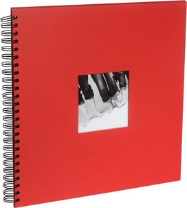 HNFD Spiralalbum Khari rot gerippt 33x33 cm 50 schwarze Seiten