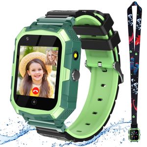 (Cyan) T32 4G Smartwatch pro děti, hodinky s telefonem, fotoaparátem, přijímáním hovorů, krokoměrem, SOS, GPS Smartwatch