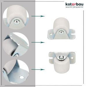 KOTARBAU® Transportrollen 33 mm Gummi Univer. Stahlrahmen Möbelrollen Alle Böden Lenkrollen Kisten Fix Schieberollen Werkzeugrollen Bockrollen