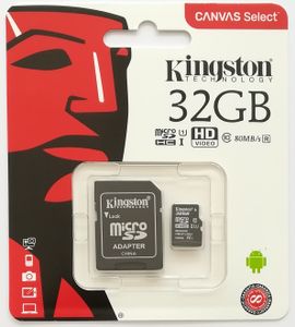 Kingston 32GB Class 10 microSDHC Speicher Karte mit SD-Adapter