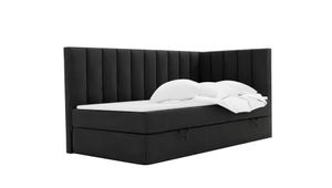 Skříňová postel KULMA s čelem ve tvaru L, 100 x 200 cm, s podstavcem pod postel, barva: grafitová