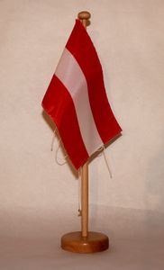 Tischflagge Oesterreich Austria Österreich 25x15 cm mit Holzständer