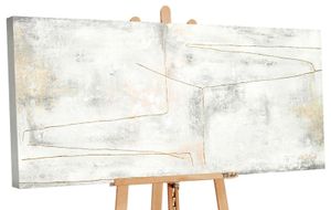 YS-Art Handgemaltes Acryl Gemälde, Leinwand auf Keilrahmen, Landschaftsbild "Goldene Schleife" PS 097 (100x50 cm)