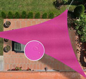 5x5x5m Sonnensegel Dreieckig Oxford Gewebe 95% Sonnencreme Sonnenschutz Garten Balkon und Terrasse Wasserdicht UV Schutz, Farbe: Rosa