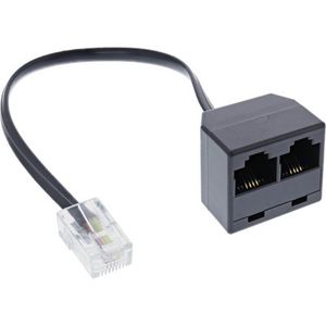 Rozdzielacz InLine® ISDN 1x RJ45 ST / 2x RJ45 BU, (8P4C), bez rezystorów terminujących, 0,15 m