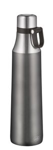 alfi Isolier-Trinkflasche City Loop, Edelstahl grau 0,7 l, Thermosflasche hält 12 Stunden heiß oder 24 Stunden kalt, bruchfest, absolut dicht  - 5537.234.070