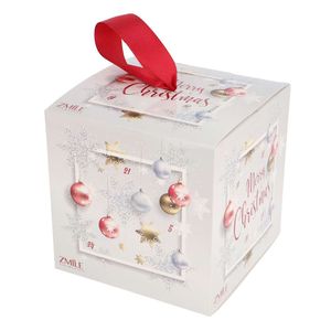 Adventskalender Cube Merry Christmas silver/gold/magenta