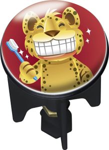 WENKO 21248100 Waschbeckenstöpsel Pluggy® Tiger Teeth - Abfluss-Stopfen, für alle handelsüblichen Abflüsse, Kunststoff, 3.9 x 6.5 x 3.9 cm, Mehrfarbig