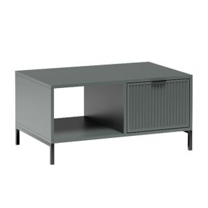 AX LIVING Couchtisch mit Ablage salbeigrün Berlinette 6 Rillen design