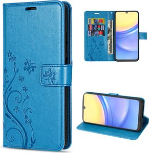 Hülle für Samsung Galaxy A15 Handyhülle Handy Tasche Klapphülle Wallet Case Etui Blau