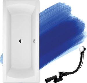 BADLAND Badewanne Rechteck Ines 190x90 mit Ablaufgarnitur und Füßen GRATIS ohne Verkleidung